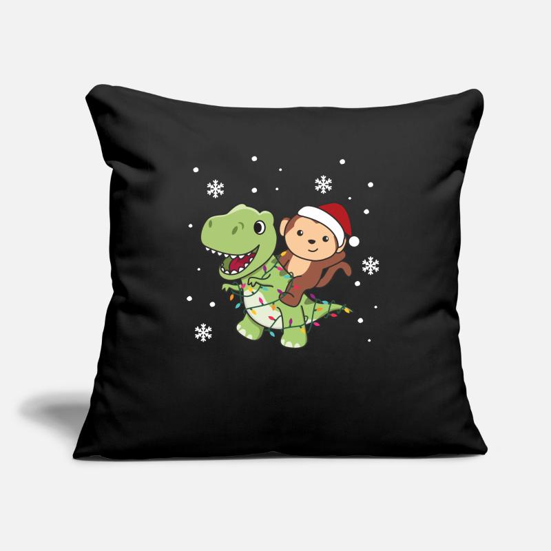 Monkey Trex Christmas Snow Winter Animals Sofa pillow with filling 45cm x 45cm