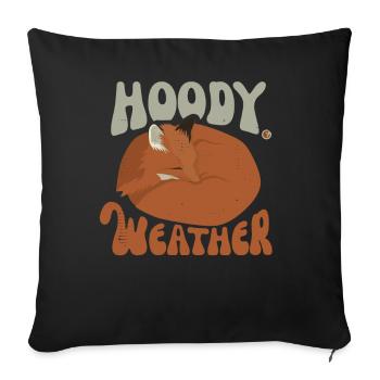 Renard météo à capuche - Coussin et housse de 45 x 45 cm - noir - Devant