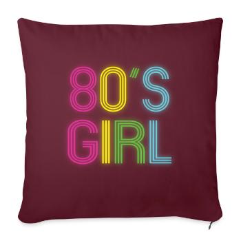 chemise des années 80 pour filles chemise - Coussin et housse de 45 x 45 cm - bordeaux - Devant