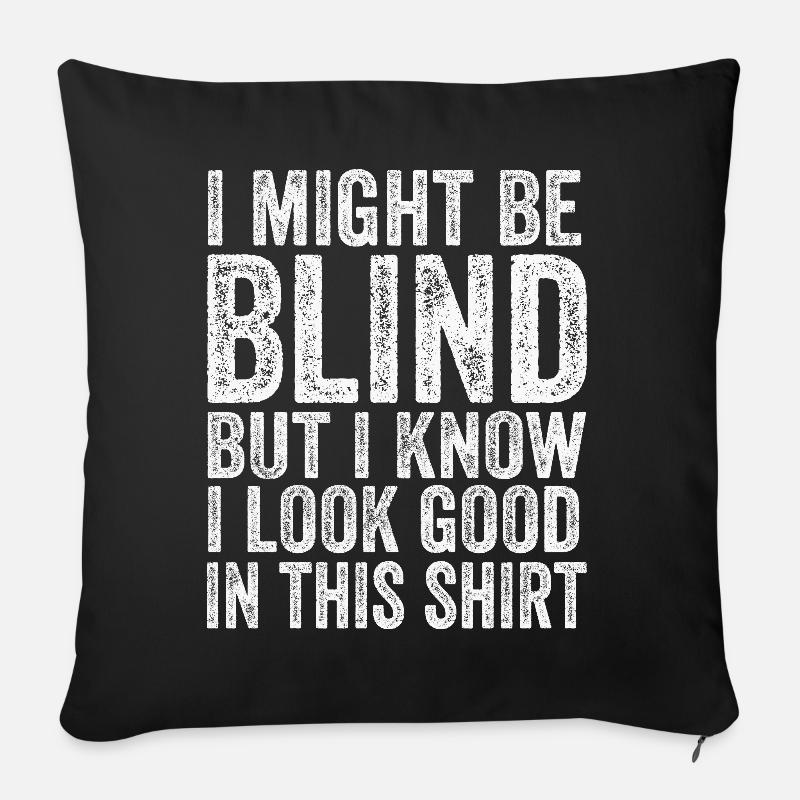 Blind Blindness Awareness Blind People Visually - Sofa pillow with filling 45cm x 45cm - black