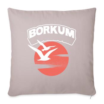 Borkum Seagull Sun Island Chemise - Coussin et housse de 45 x 45 cm - taupe clair - Devant