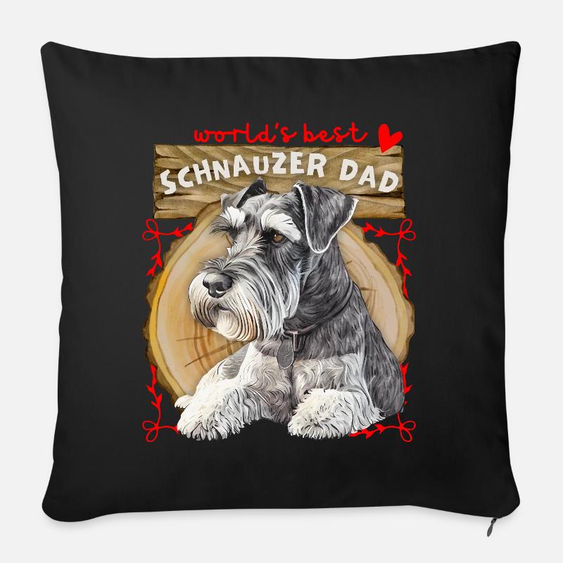 Schnauzer, Best-Schnauzer-Dad, Schnauzer-Papa - Sofakissen mit Füllung 45 x 45 cm - Schwarz
