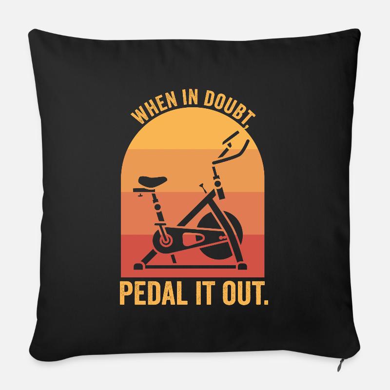 When It Doubt Pedal It Out - Sofa pillow with filling 45cm x 45cm - black