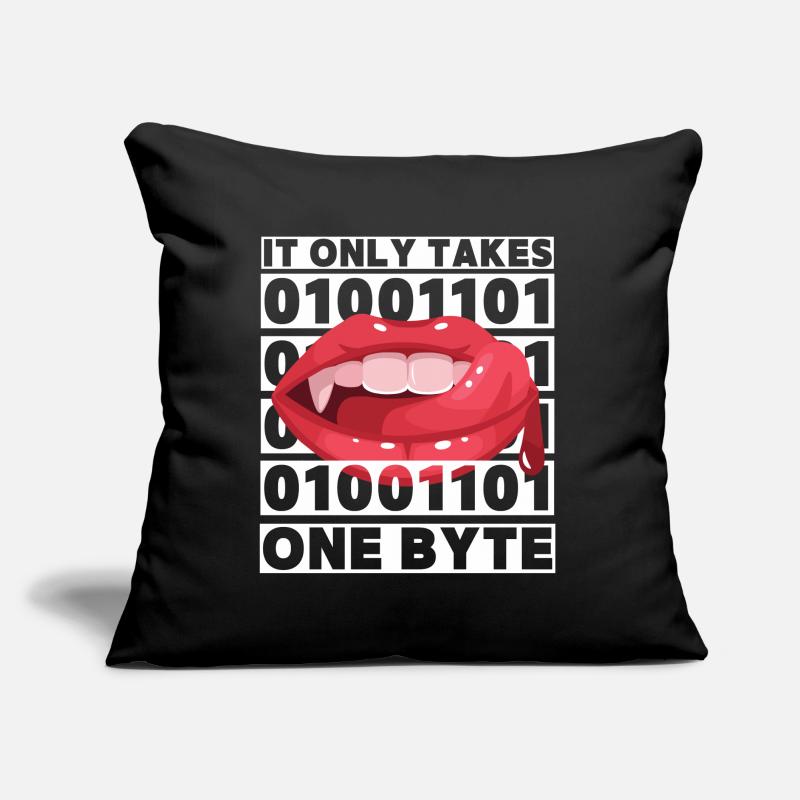 Bit Bytes Binary Computer Nerd, Vampire, Saying, Pun Sofa pillow with filling 45cm x 45cm