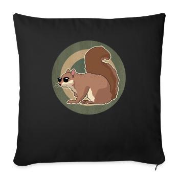 Süßes Eichhörnchen Hörnchen Geschenk - Sofakissen mit Füllung 45 x 45 cm - Schwarz - Vorne