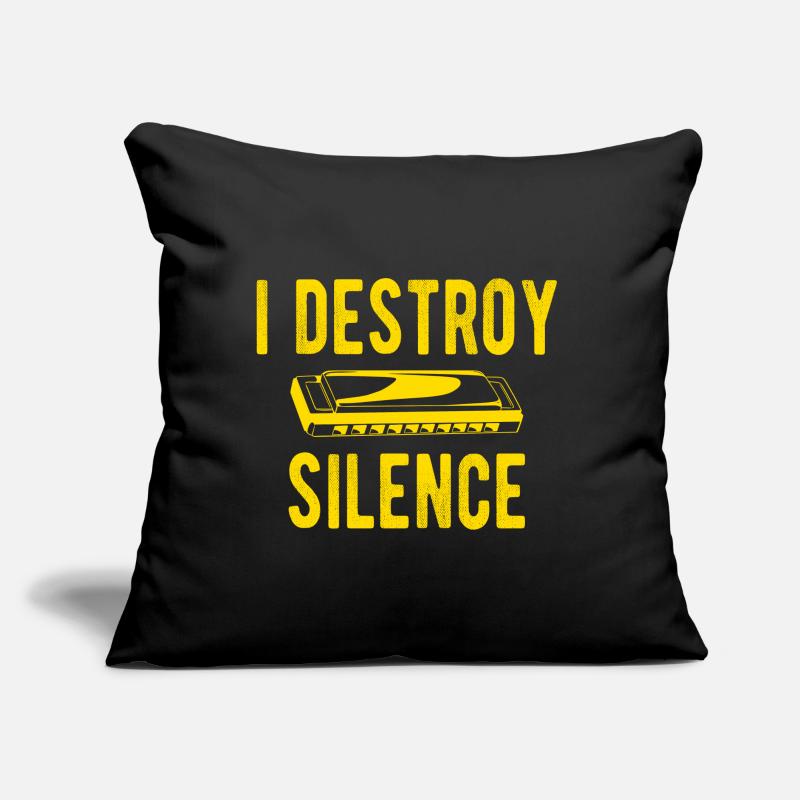 I Detroy Silence Harmonica Player Gift Sofakissen mit Füllung 45 x 45 cm
