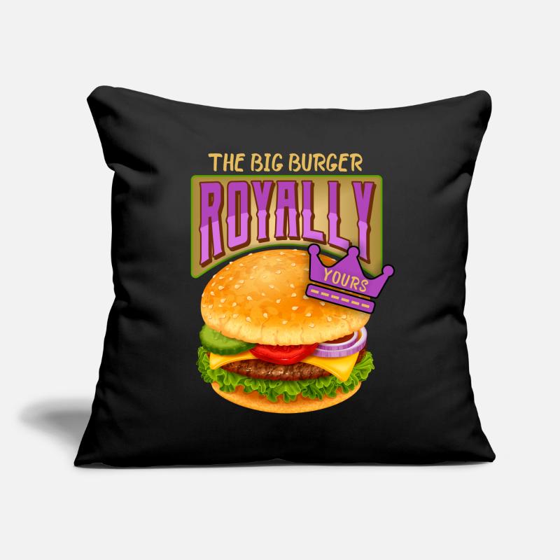 Burger-Cheeseburger Spruch Hamburger-Royale Sofakissen mit Füllung 45 x 45 cm