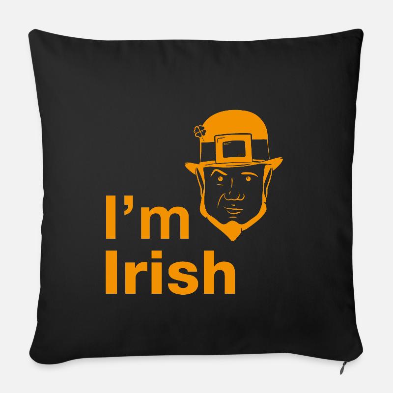 Ich bin Ire (Leprechaun) - Sofakissen mit Füllung 45 x 45 cm - Schwarz