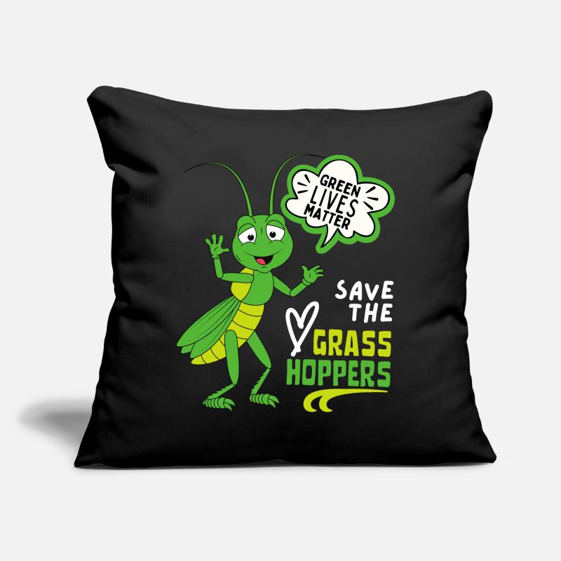 Comic grasshopper, funny saying locust Sofa pillow with filling 45cm x 45cm