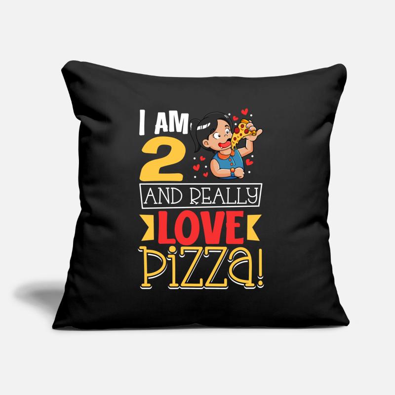 Ich bin 2 - Mädchen Pizza Sofakissen mit Füllung 45 x 45 cm