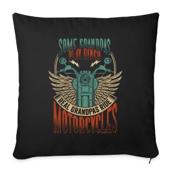 Motorcycle Design with Fun Factor - Grandpa Gift Idea - Sofa pillow with filling 45cm x 45cm - black - Front
