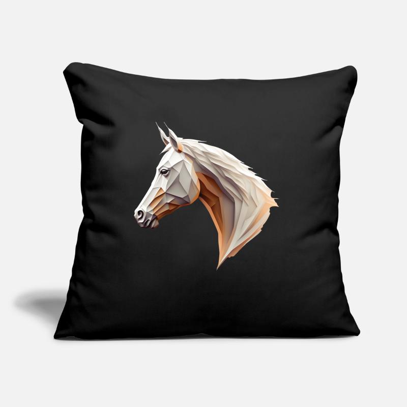 Polygone Pferdekopf Pferd tête de cheval bas poly Coussin et housse de 45 x 45 cm