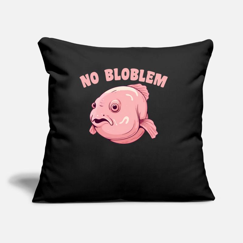 Blobfish No Bloblem drôle de blobfish Coussin et housse de 45 x 45 cm