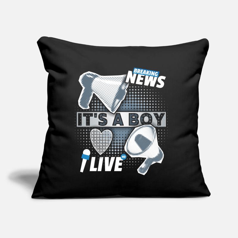 Baby-Junge, Ankündigung mit Megaphon, It's-a-Boy Sofakissen mit Füllung 45 x 45 cm