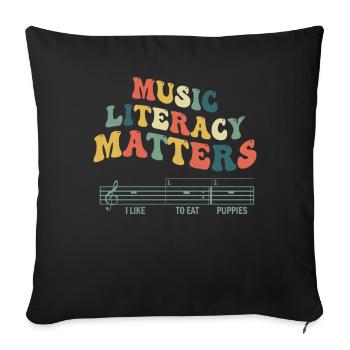 La littératie musicale, ça compte - Coussin et housse de 45 x 45 cm - noir - Devant