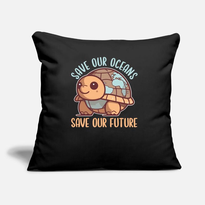 Turtle Earth save our oceans save our future Sofa pillow with filling 45cm x 45cm