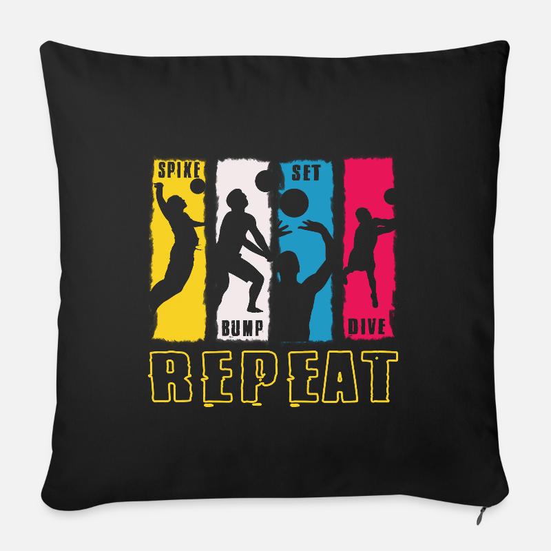 Spike Bump Set Dive Repeat Volleyball Design gift - Sofakissen mit Füllung 45 x 45 cm - Schwarz