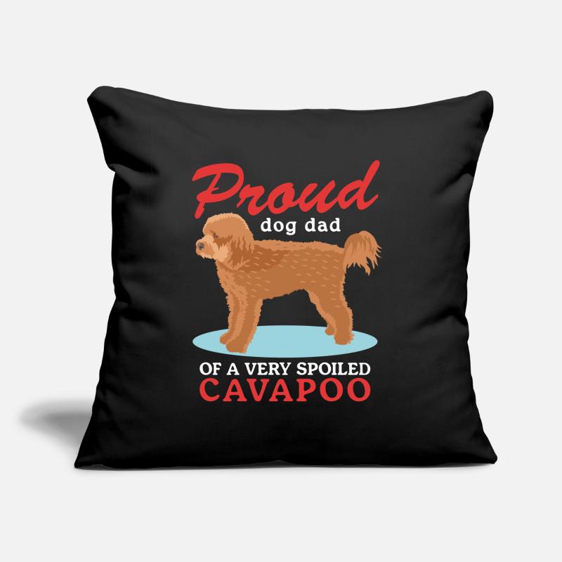 Cavapoo Papa Chiens Propriétaire de Chien Cavoodle Cadeau Coussin et housse de 45 x 45 cm