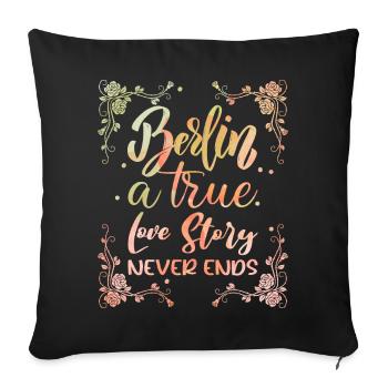 Berlin, Deutschland Hauptstadt, Berlin Spruch - Sofakissen mit Füllung 45 x 45 cm - Schwarz - Vorne