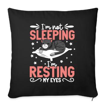 Je ne dors pas - chat - Coussin et housse de 45 x 45 cm - noir - Devant