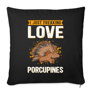 Porc-épic Cadeau - Coussin et housse de 45 x 45 cm - noir - Devant