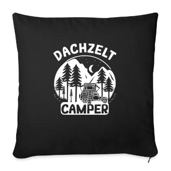 Dachzelt Camper Camping Autozelt - Sofakissen mit Füllung 45 x 45 cm - Schwarz - Vorne