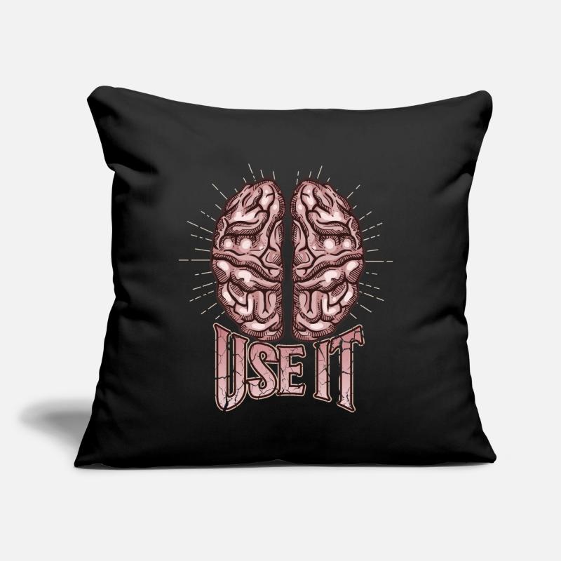 Brain, funny saying, use-it Sofa pillow with filling 45cm x 45cm