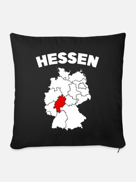Bundesland Hessen - Sofakissen mit Füllung 45 x 45 cm - Schwarz