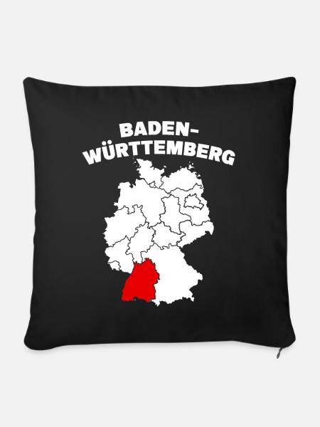 Bundesland Baden-Württemberg - Sofakissen mit Füllung 45 x 45 cm - Schwarz