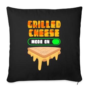 Grillkäse gegrillter Käse Käseliebhaber Geschenk - Sofakissen mit Füllung 45 x 45 cm - Schwarz - Vorne