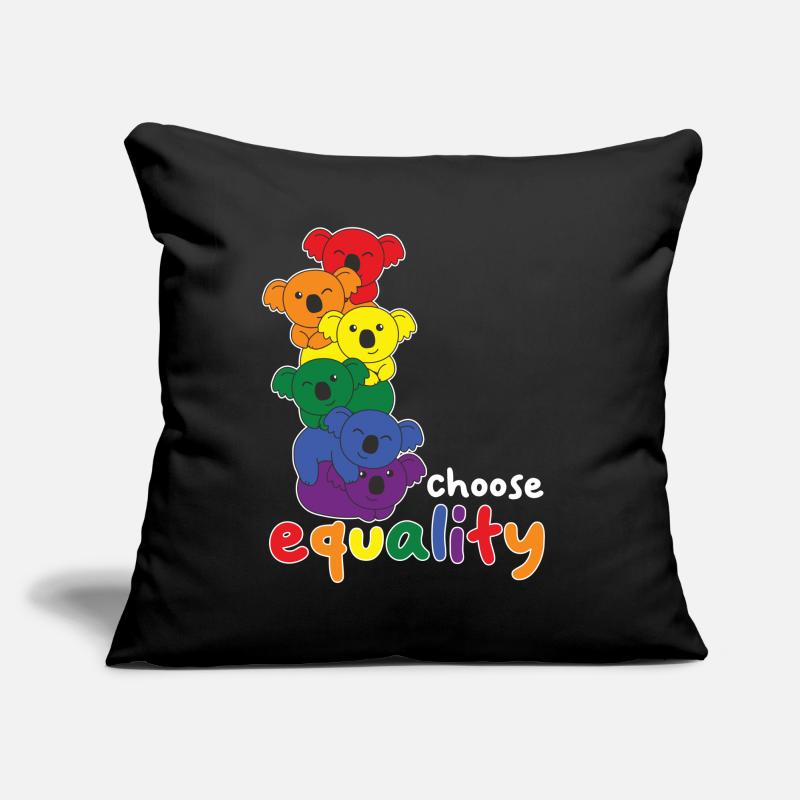Rainbow Flag Pride LGBTQ Mignon Koala Stack Coussin et housse de 45 x 45 cm