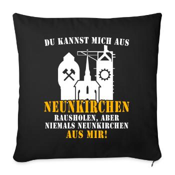 66538 Neunkirchen Saar Saarland Stadt - Sofakissen mit Füllung 45 x 45 cm - Schwarz - Vorne