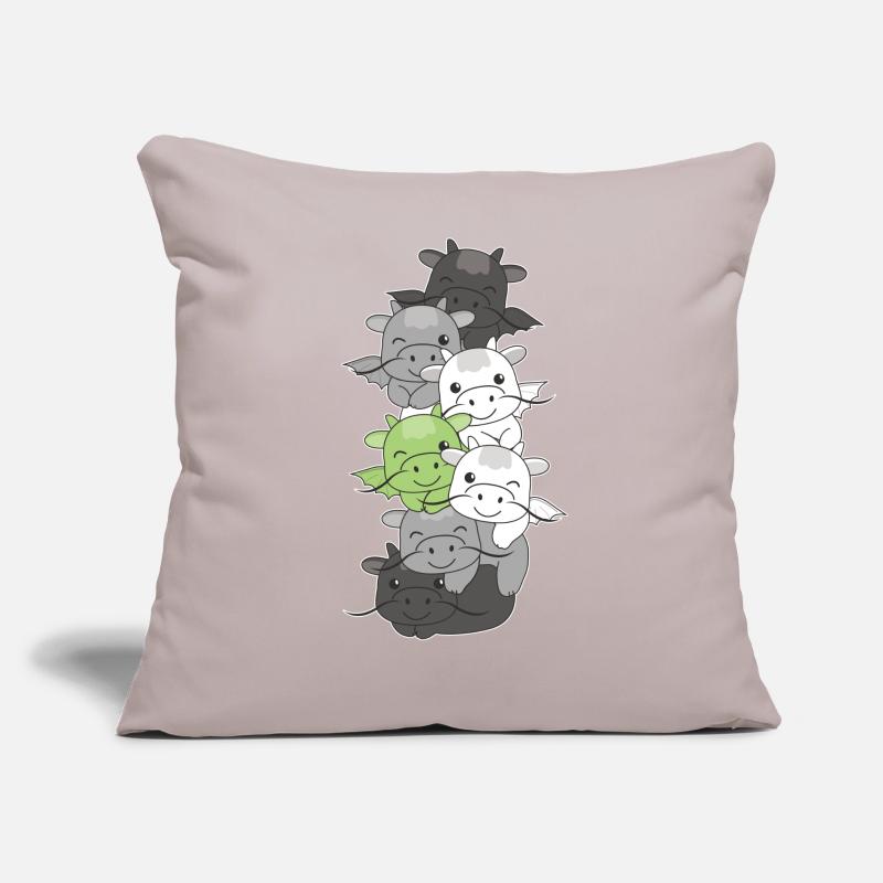 Agender Flag Pride LGBTQ Cute Dragon Stack Sofa pillow with filling 45cm x 45cm