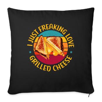 Grillkäse gegrillter Käse | Käseliebhaber Geschenk - Sofakissen mit Füllung 45 x 45 cm - Schwarz - Vorne