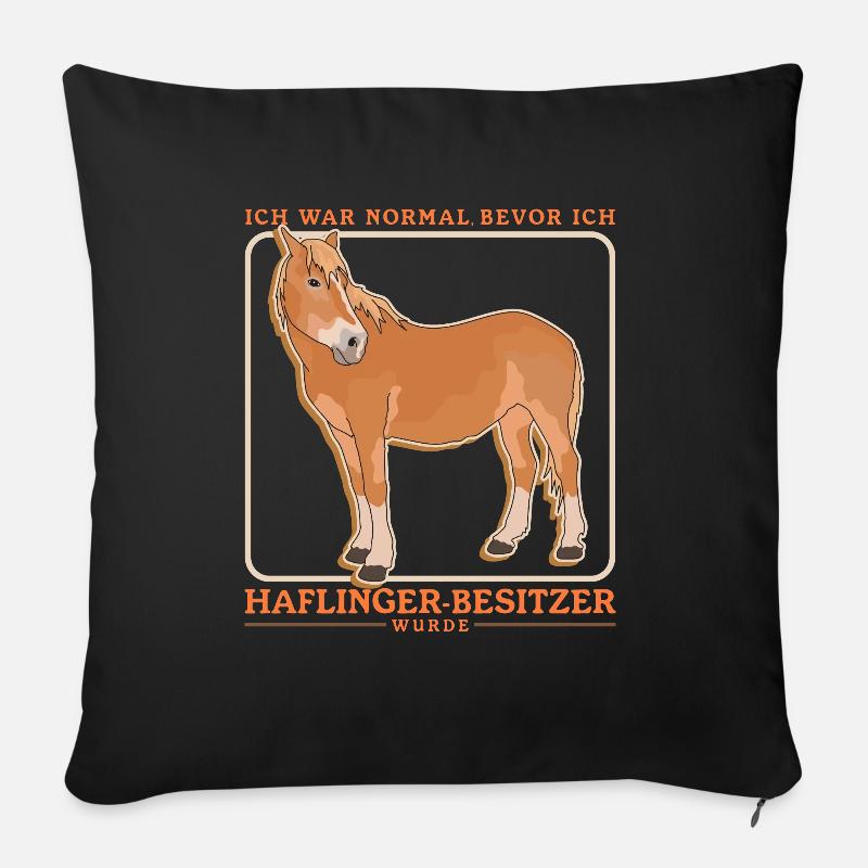 Haflinger Pferde Pferdebesitzer Haffi Geschenk - Sofakissen mit Füllung 45 x 45 cm - Schwarz