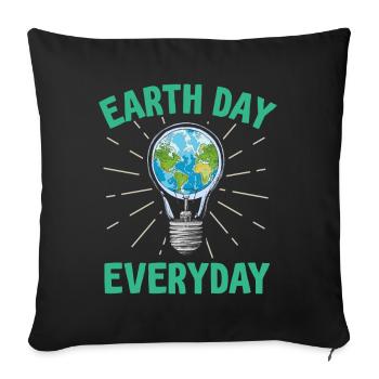 Earth Day Everyday Environmental Awareness - Sofa pillow with filling 45cm x 45cm - black - Front