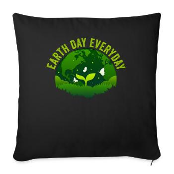 Earth Day Everyday Environmental Awareness - Sofa pillow with filling 45cm x 45cm - black - Front