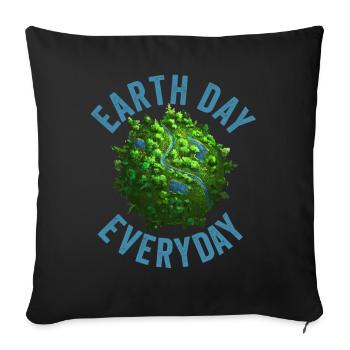Earth Day Everyday Environmental Awareness - Sofa pillow with filling 45cm x 45cm - black - Front