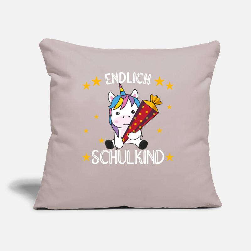 endlich Schulkind Einschulung Schule Einhorn Sofakissen mit Füllung 45 x 45 cm
