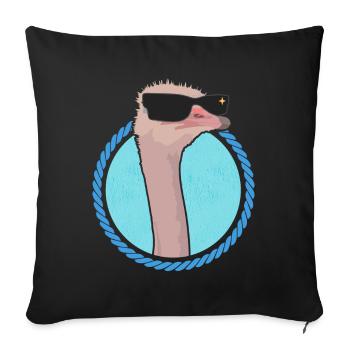Autruche Oiseau Autruche Autruche Autruche Cadeau - Coussin et housse de 45 x 45 cm - noir - Devant