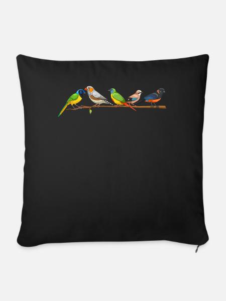 Lustiger Vogelbeobachter Vogelbeobachtung - Sofakissen mit Füllung 45 x 45 cm - Schwarz