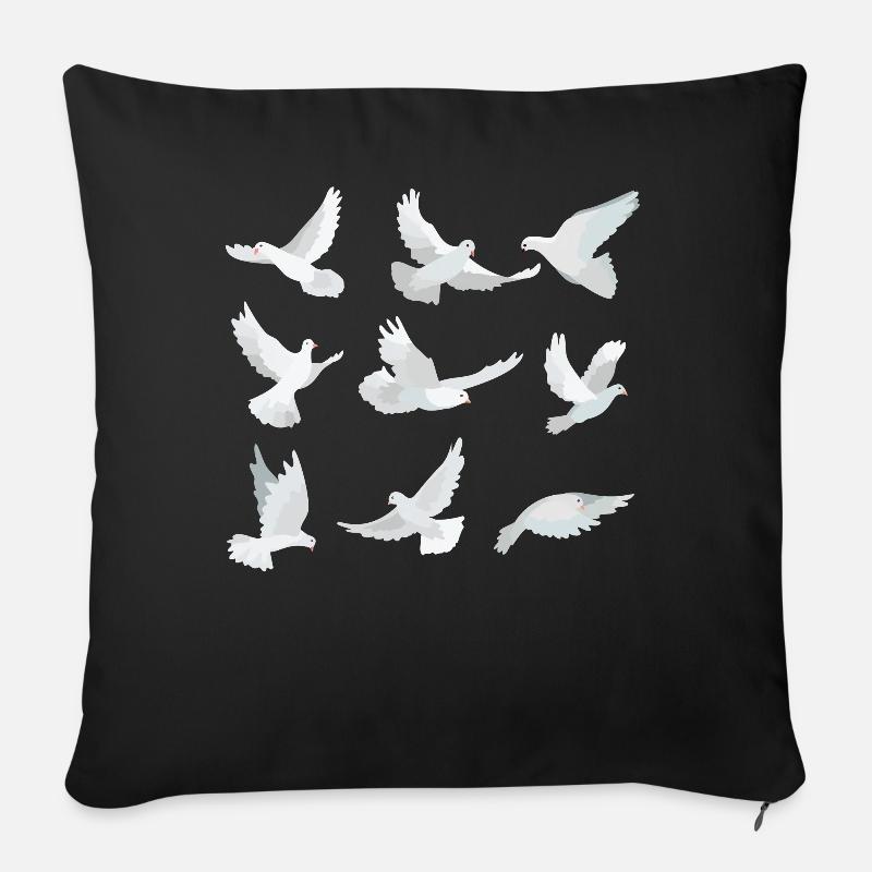Drôle d’observation d’oiseaux - Coussin et housse de 45 x 45 cm - noir