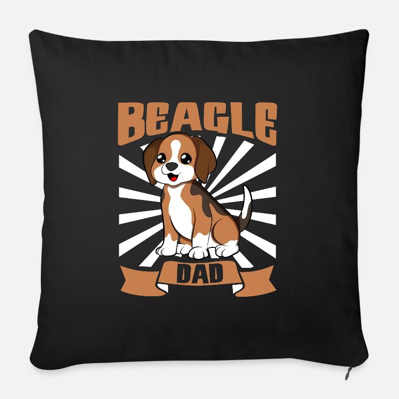 Beagle Dad - Beagle - Sofakissen mit Füllung 45 x 45 cm - Schwarz
