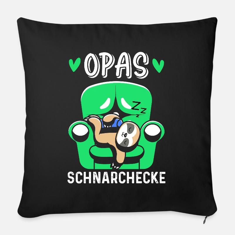 Opa Geschenk Opas Schnarchecke Spruch - Sofakissen mit Füllung 45 x 45 cm - Schwarz