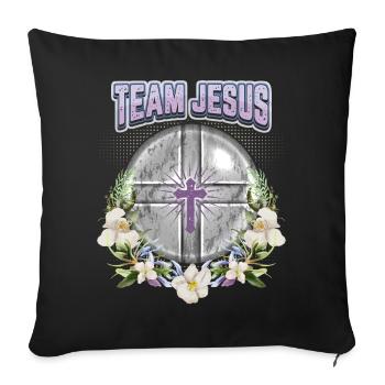 Jésus-Christ disant Vintage orchidées équipe Jésus - Coussin et housse de 45 x 45 cm - noir - Devant