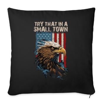 Versuchen Sie das in einer Kleinstadt American Flag Eagle - Sofakissen mit Füllung 45 x 45 cm - Schwarz - Vorne