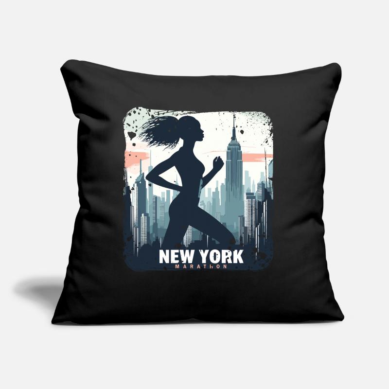 Läuferin Skyline NYC Sofakissen mit Füllung 45 x 45 cm