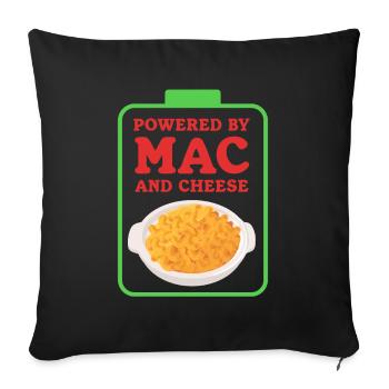Macaroni and Cheese | Mac and Cheese Gift - Sofa pillow with filling 45cm x 45cm - black - Front