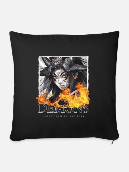 Dämon Samurai - Sofakissen mit Füllung 45 x 45 cm - Schwarz