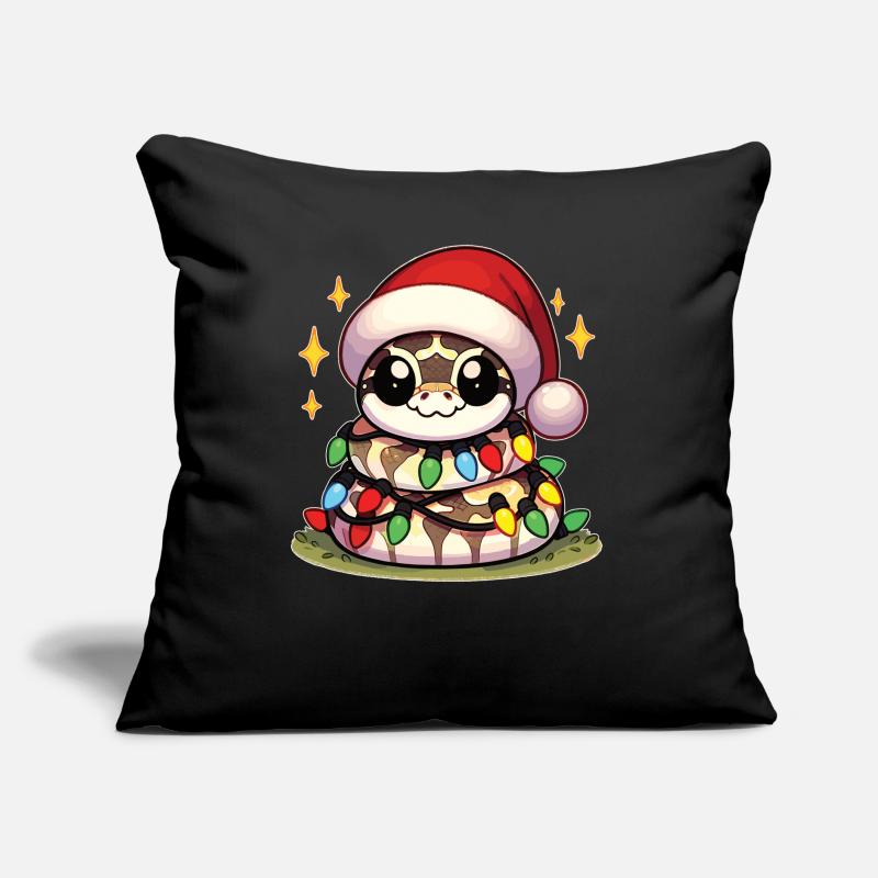 Père Noël chapeau Noël guirlandes lumineuses Python Coussin et housse de 45 x 45 cm